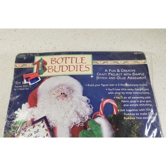VTG Dimensions "Toy Man" Bottle Buddy Felt Applique Kit Santa Christmas #62169 - Picture 8 of 15